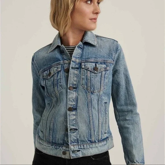 ❗️Sold❗️[ Lucky Brand ] Tomboy Trucker Denim Jacket • Size XS • 100% Cotton - Picture 11 of 11